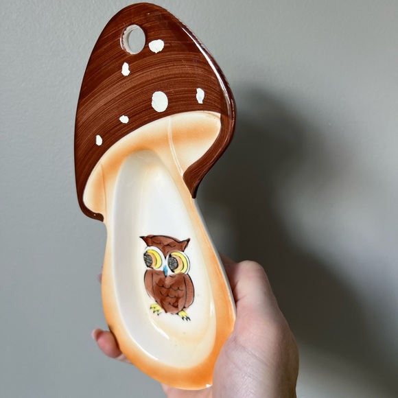 Vintage ceramic owl spoon rest, vintage Japan ceramics - Picture 5 of 6